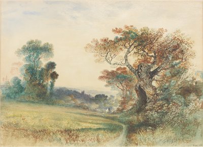 Landschap met Figuren op een Stijl door John Martin
